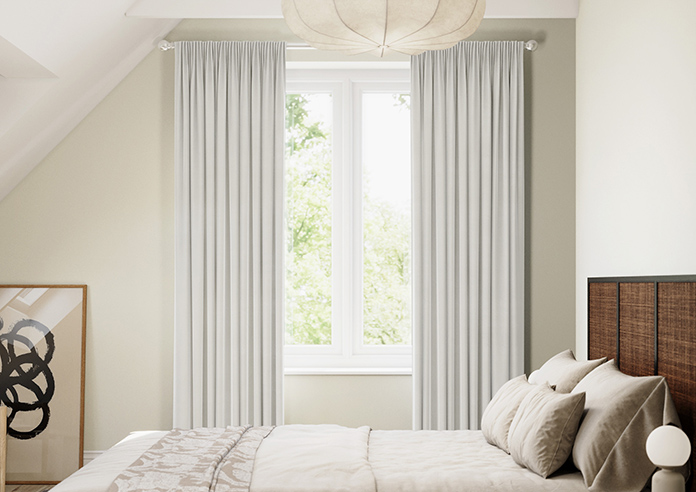 Luxe Velvet (Blackout) Pencil Pleat, Stone - Ready Made Curtains - Image 3